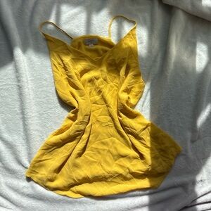 LOFT Yellow Spaghetti Strap flowy cami tank Top